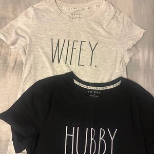 Rae Dunn HUBBY. & WIFEY. t-shirts